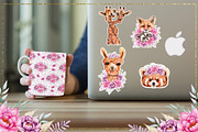 Watercolor Animals anf Flowers, an Animal Illustration by TanataDesign (Thumbnail 11 of 13)