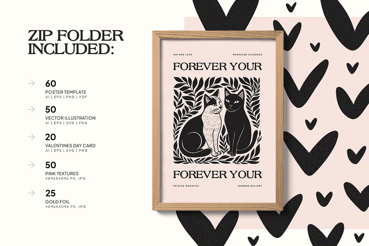 Linocut Love | Poster Builder, an Object Graphic by KetteCreate (Photo 3 of 22)