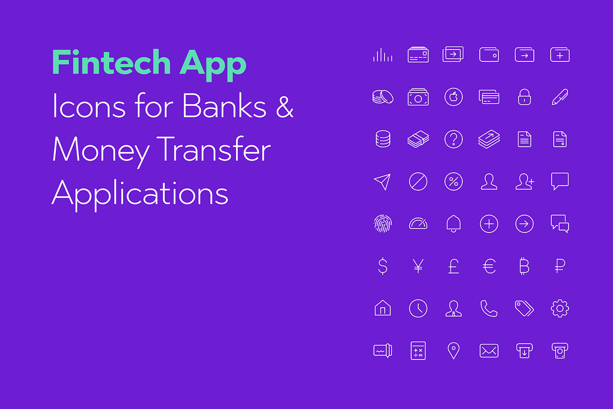 Fintech App Icons, an Icon by Likeapples