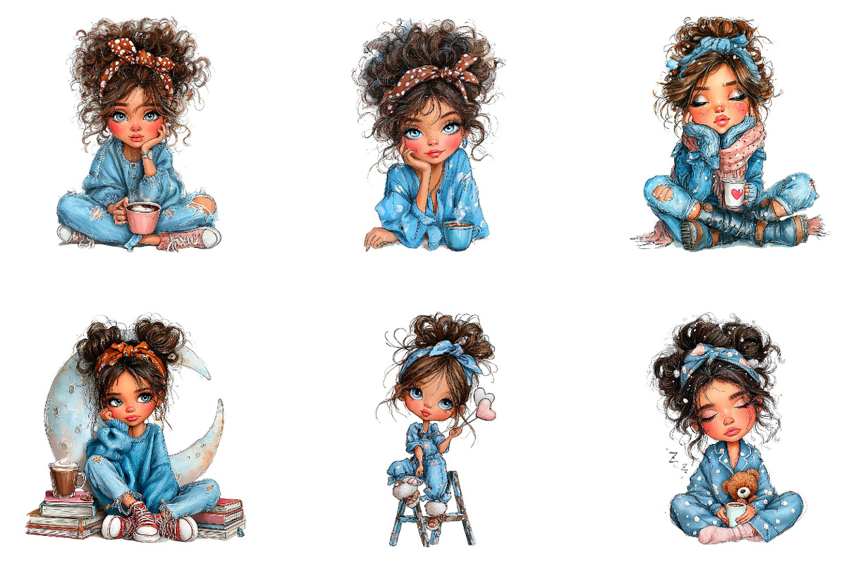 Whimsical valentine coffee girl clip, an Illustration by CreationArt (Photo 3 of 7)
