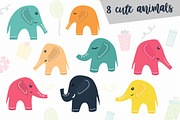 Elephant's party vector clipat, an Animal Illustration by SketchCliparts (Thumbnail 2 of 7)