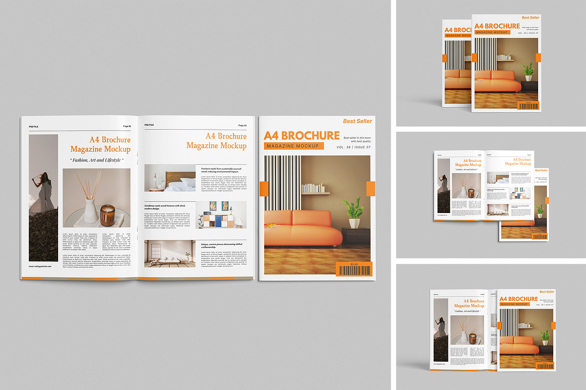 A4 Brochure magazine Mockup, a Books & Magazine Mockup by walisws ...