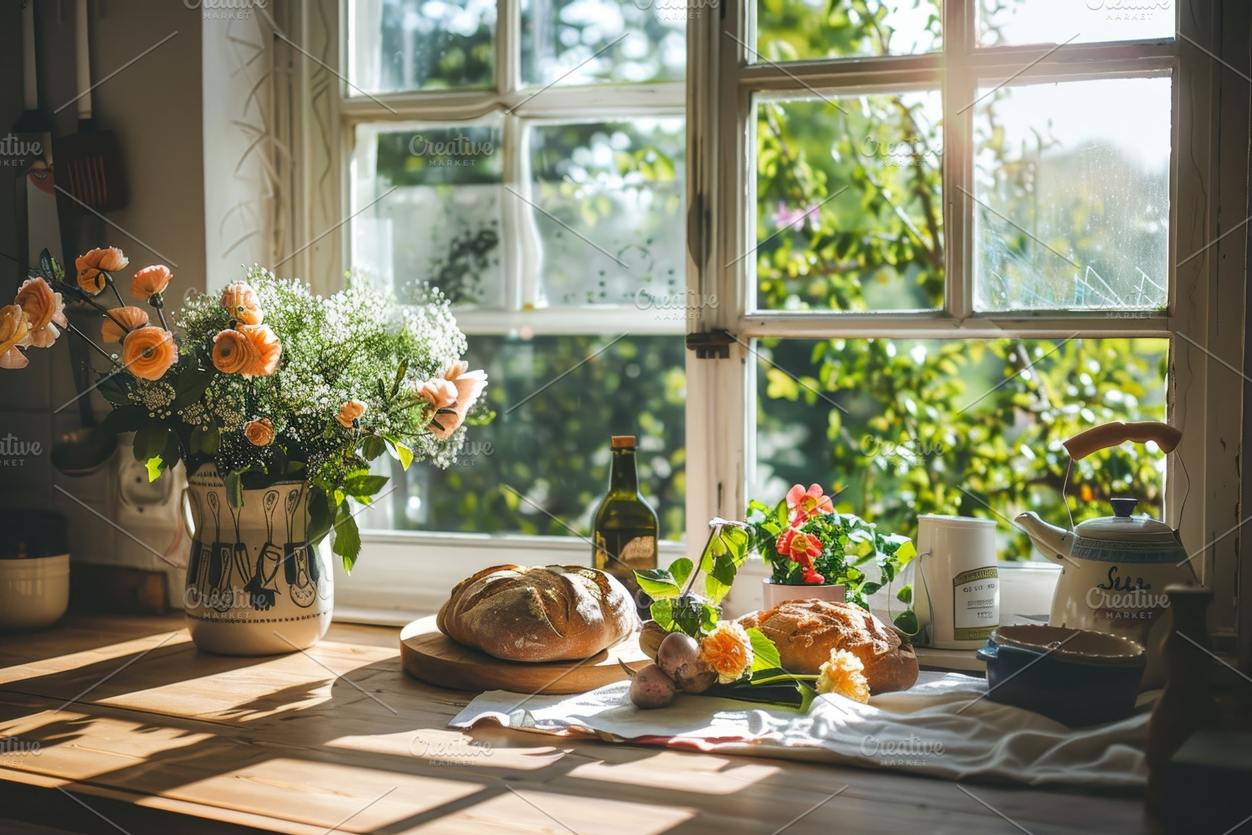 A table indoors is adorned with brea, a Photo by Iftikhar Alam