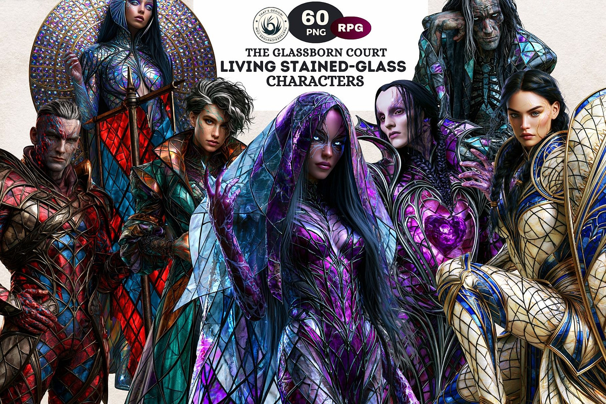 Glassborn Court Stained Glass PNG, a Decorative Illustration by ThatsDesignArt (Photo 1 of 18)