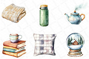 Watercolor Winter Cozy Clipart, an Illustration by DreamPrint404 (Thumbnail 7 of 7)