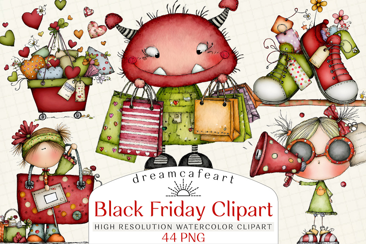 Black Friday Clipart, an Illustration by DreamCafeArt (Photo 1 of 8)