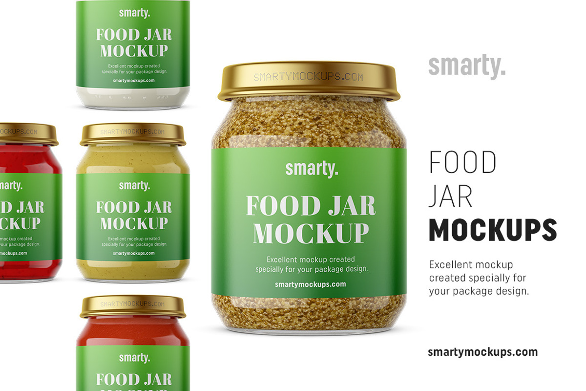 Food Jar Mockups, a Product Mockup by Smarty Mockups (Photo 1 of 6)