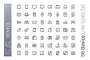 Device Line Icons Set, an Outline Icon by Voysla's Shop (Thumbnail 2 of 4)