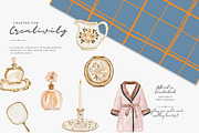 grandmillennial watercolor clipart, a Decorative Illustration by Patishop Art (Thumbnail 7 of 9)