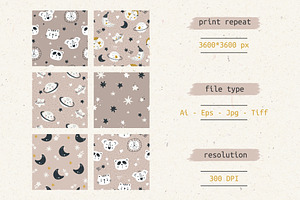 Moon Collection-Baby Digital Papers