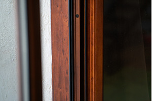 Wooden window frame with clear glass, an Architecture Photo by volodymyrshtun13795