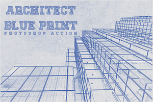 Architect Blueprint Photoshop Action