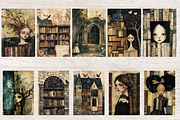 GOTHIC LIBRARY JUNK JOURNAL PAGES, a Person Illustration by Daring Digies (Thumbnail 3 of 8)