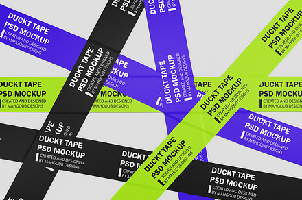 Opened Duct Tape Strips Mockups, a Packaging Mockup by Goobly