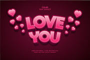Text Effect Love You, a Layer Style Add-On by Navy Graphic (Thumbnail 1 of 2)