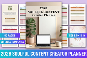 2026 Soulful Content Creator Planner, a Stationery Template by Designmela01