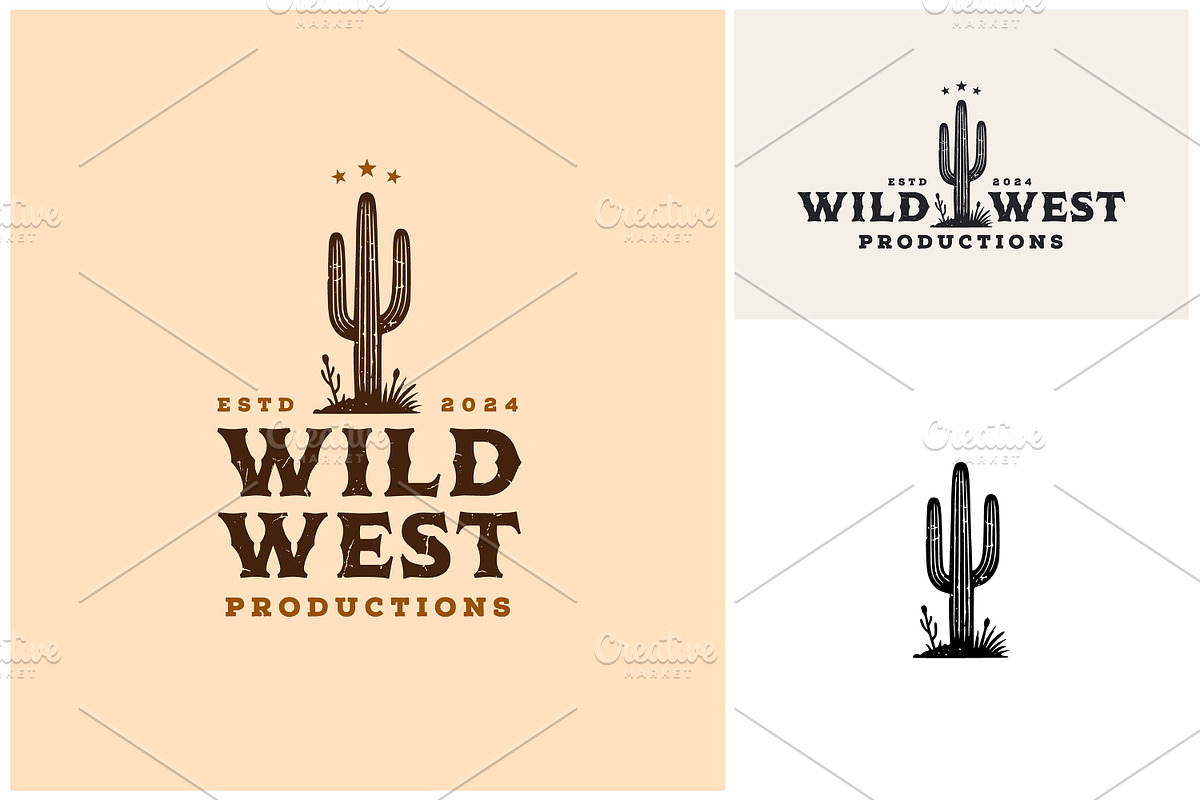 Saguaro Cactus Wild West Texas Logo, a Branding & Logo Template by Enola99d (Photo 2 of 2)