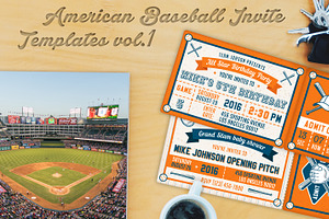 Baseball Ticket Party Invites 2, an Invitation Template by Pingebat