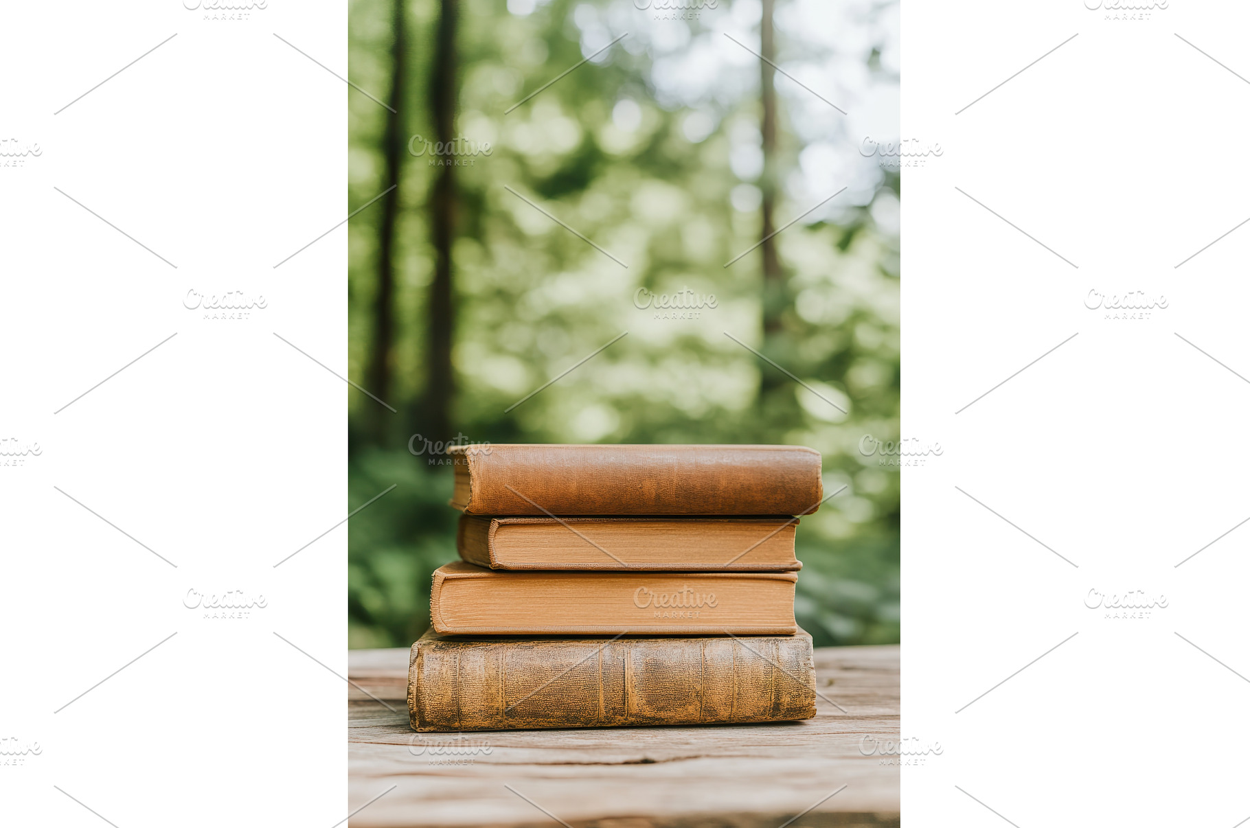 Stack of vintage books outdoors with, a School & Education Photo by Lermont51