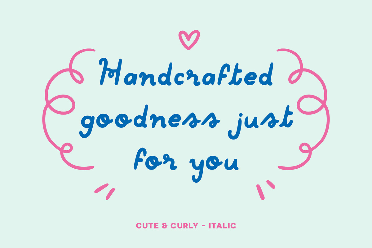 Cute & Curly handwritten fonts, a Handwritten Font by Carole Chevalier (Photo 3 of 6)