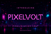 PIXELVOLT Display Typeface, a Sans Serif Font by zerologicstudio (Thumbnail 1 of 8)