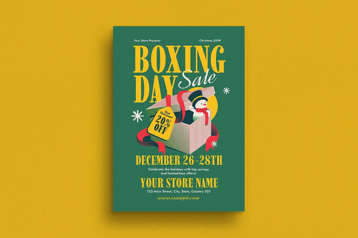 Green Christmas Boxing Day Flyer