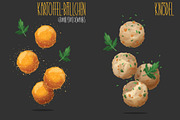 Knodel, Kartoffelbällchen. Vector, a Food Illustration by AKOMIX (Thumbnail 1 of 2)