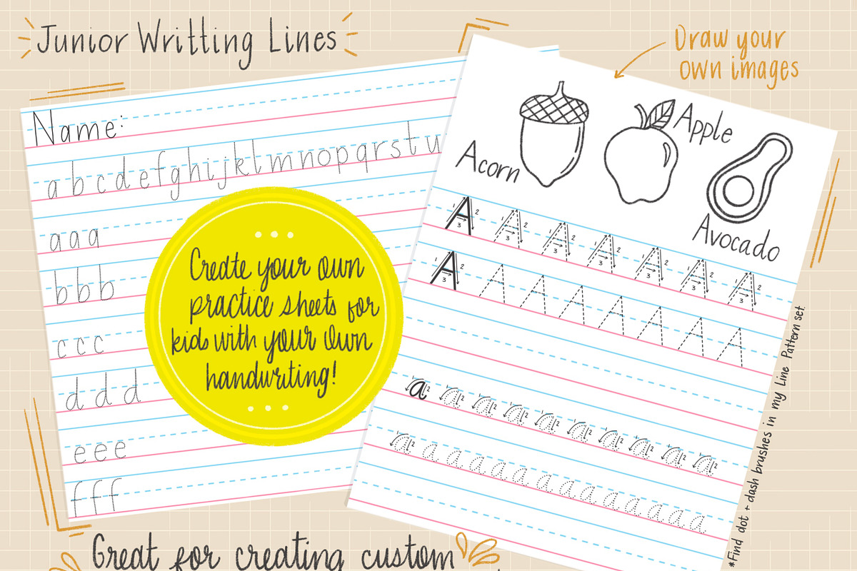 Grid, Dot & Line Procreate Brush Set, a Brush Add-On by Sometimes Crafter Studio (Photo 4 of 9)