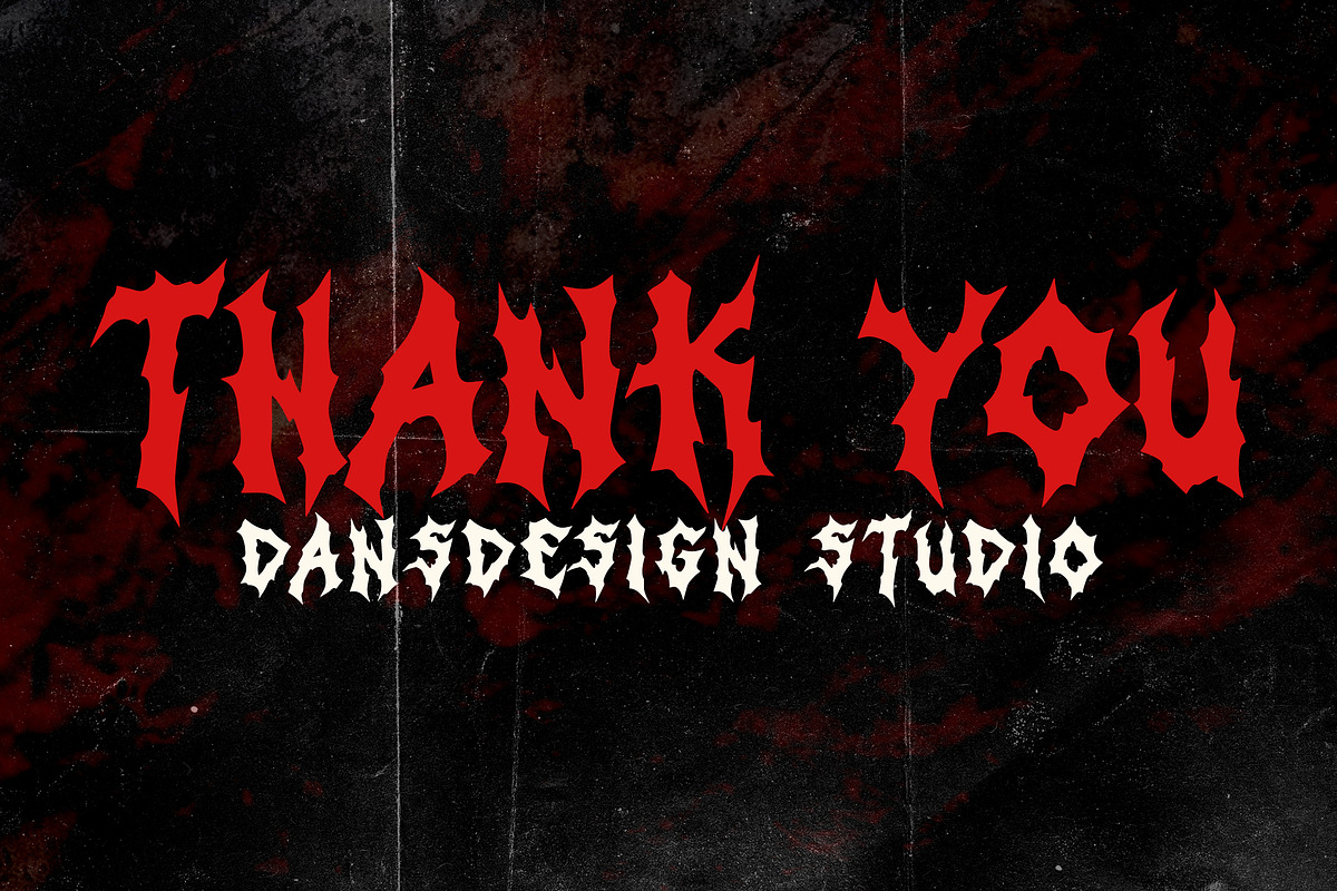 Inferal Chaos Metal Horror, a Blackletter Font by dansdesign (Photo 6 of 9)