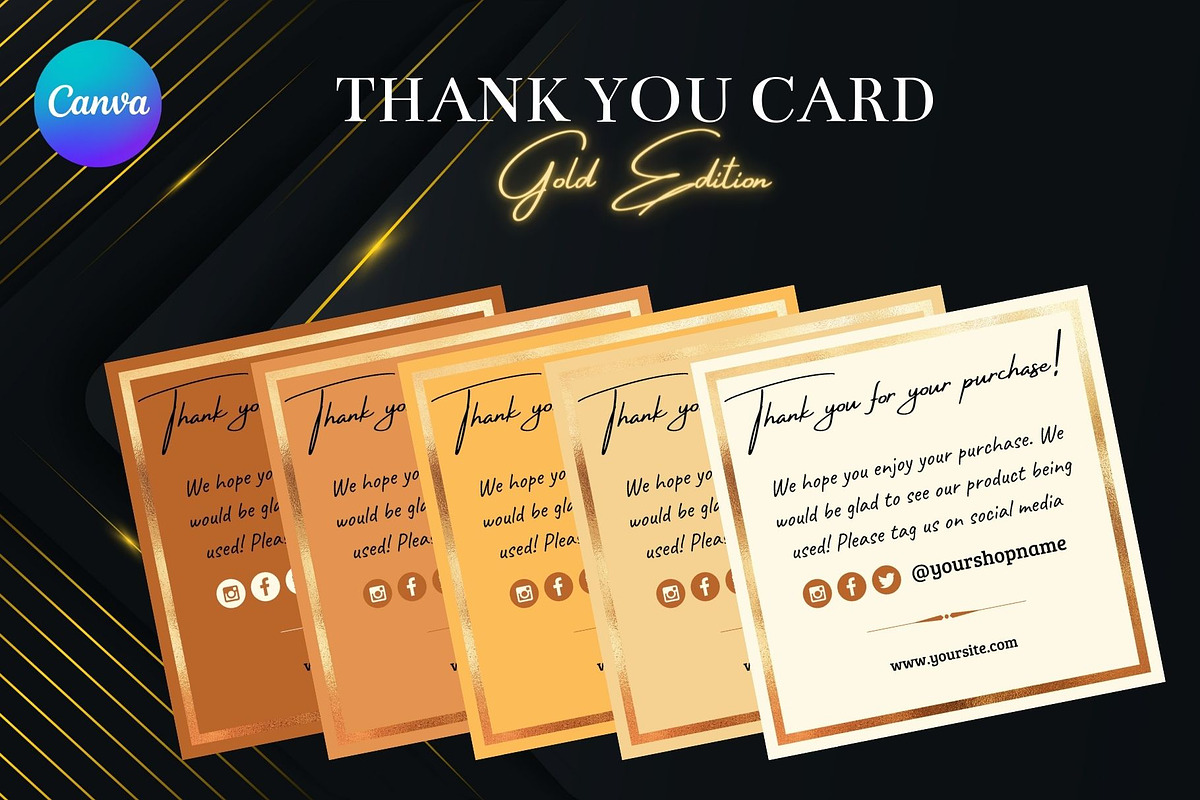 Thank You Card - Gold Edition, a Card Template by Miku Waku (Photo 1 of 3)