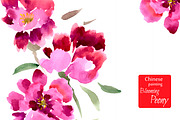 №1 Peony, painted in watercolor, a Presentation Template by Rasveta (Thumbnail 1 of 4)