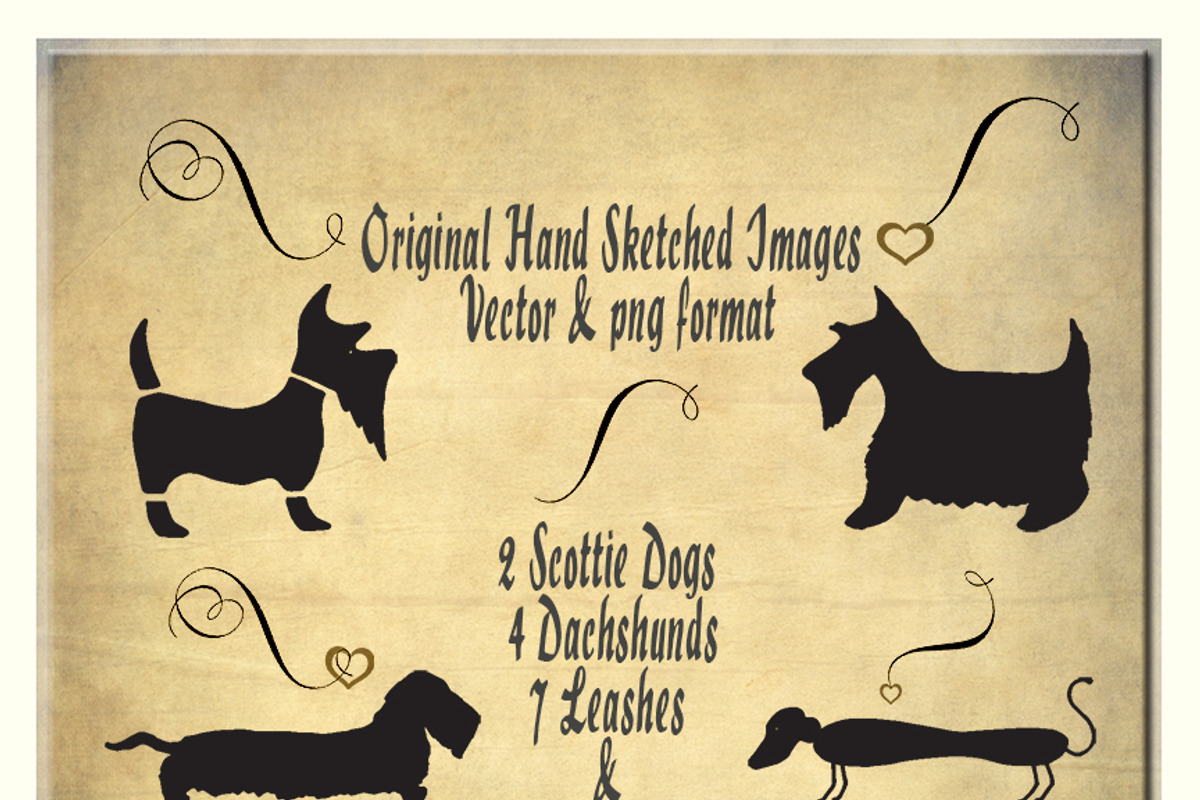 Hand Sketched Vector Dogs & Leashes, an Animal Illustration by Lone Star I&D (Photo 3 of 5)