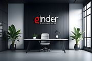 Modern Office Wall Logo Mockup, a Mockup by GenesisCreativeCo (Thumbnail 3 of 3)