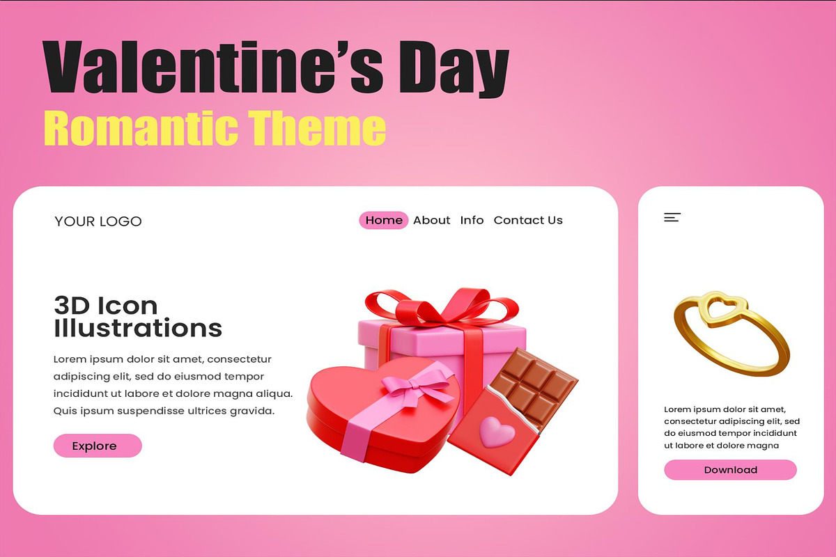Valentine 3D Icon Illustrations, a Finance Illustration by Lumina_ui_ux202 (Photo 4 of 6)