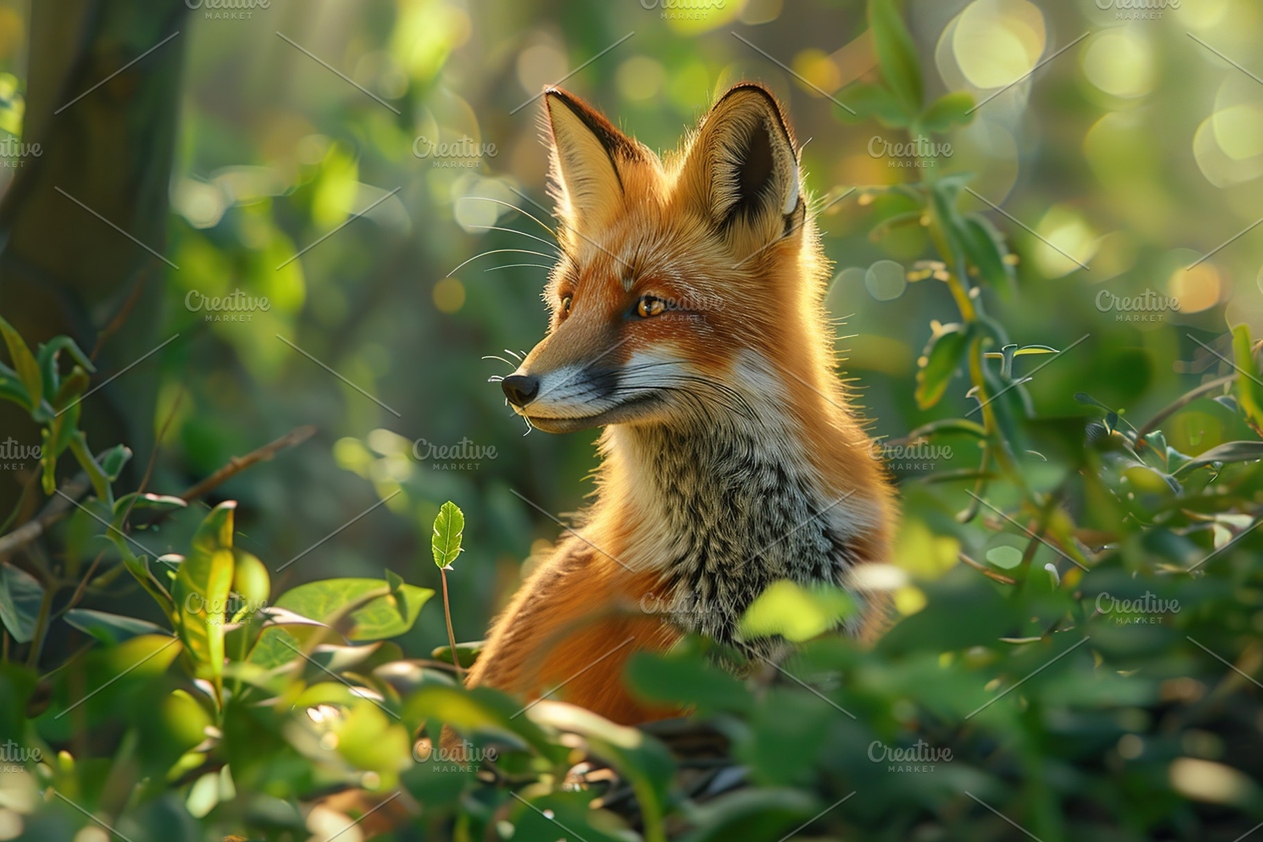 Wild fox in summer natural forest, an Animal Photo by AlyaAnd