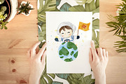 Baby astronaut watercolour clipart, an Illustration by heyiamalice (Thumbnail 8 of 12)