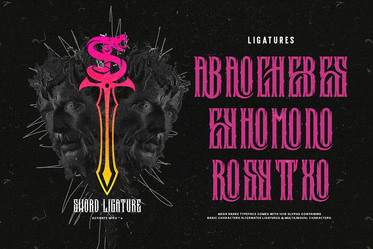 Mega Snake Typeface, a Blackletter Font by alit design (Photo 18 of 20)