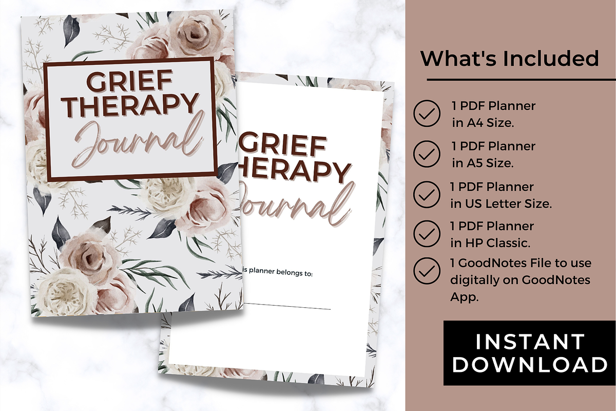 Grief Therapy Journal - Printable, a Stationery Template by Jennifer Magri Templates (Photo 3 of 8)
