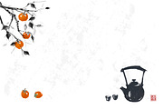 Sumi-e ink painting. Tea ceremony., a Food Illustration by Elina_Li (Thumbnail 17 of 17)