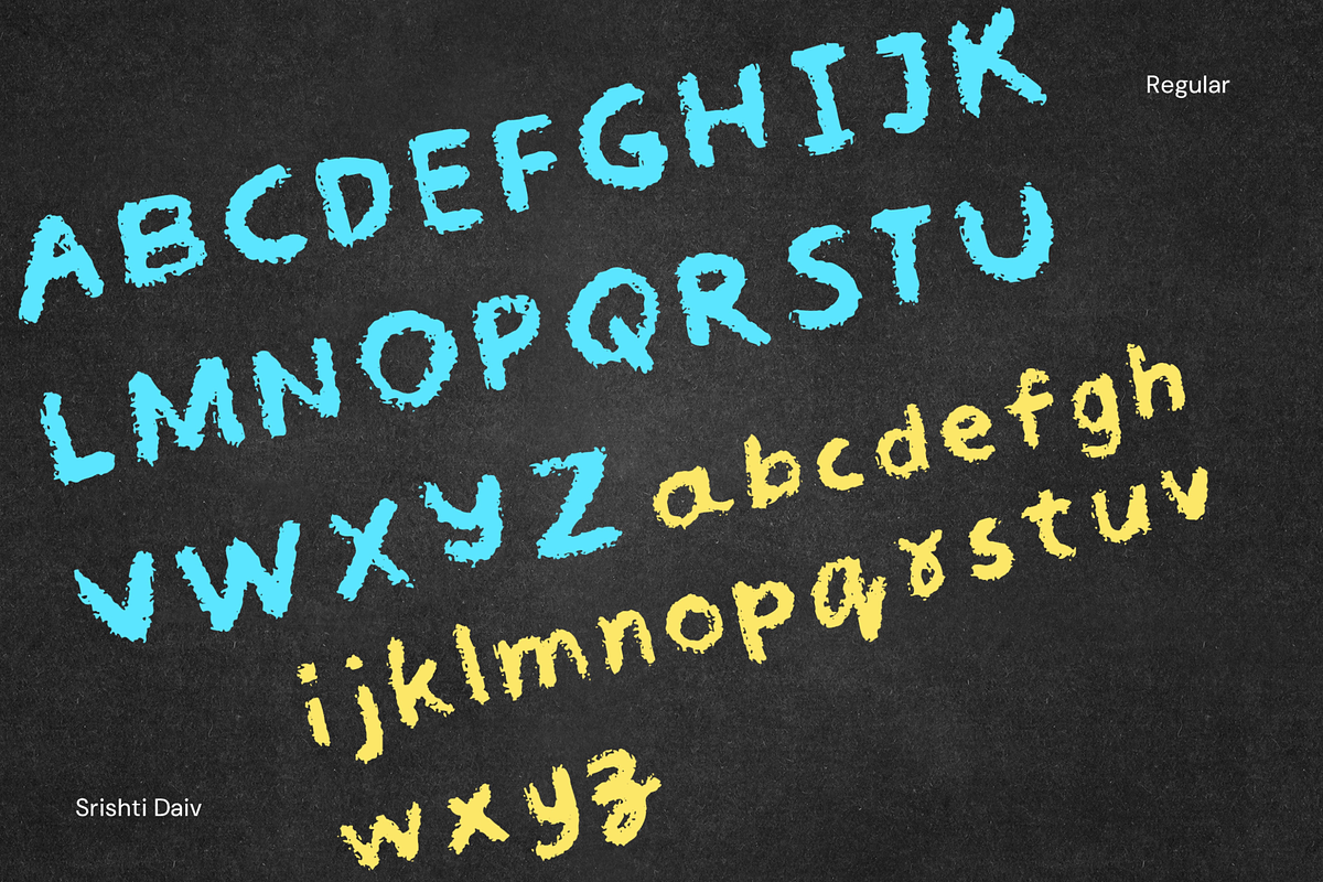 Crayon World font - cute, school, a Handwritten Font by Fonts by Srishti (Photo 2 of 4)