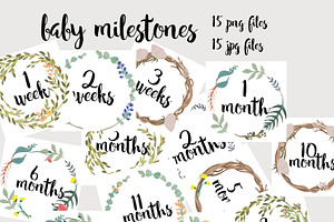 Watercolor Baby Milestones