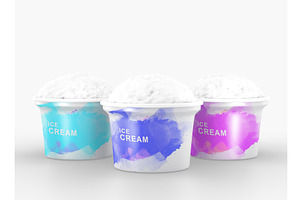 Ice Cream Scoops In Color Cups