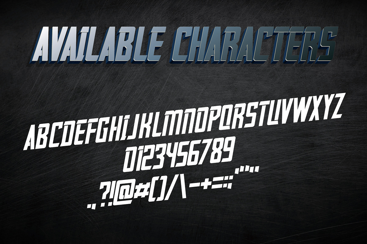 Avenger label typeface preview 2