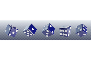 3d dice collection in blue with, an Object Illustration by art PVP - market
