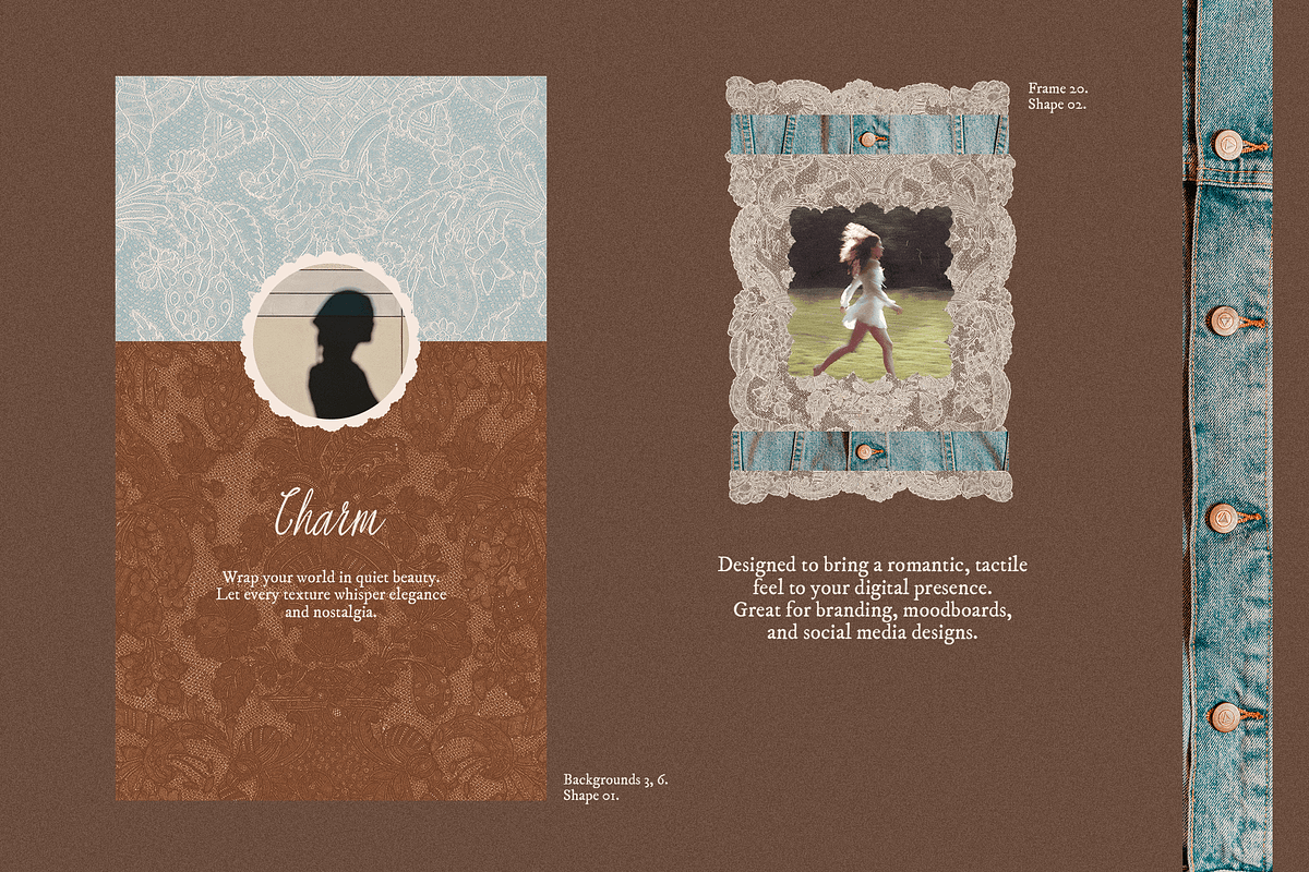 Charm Denim & Lace – Textures Set, an Object Graphic by DigARTbyHavroshka (Photo 3 of 12)