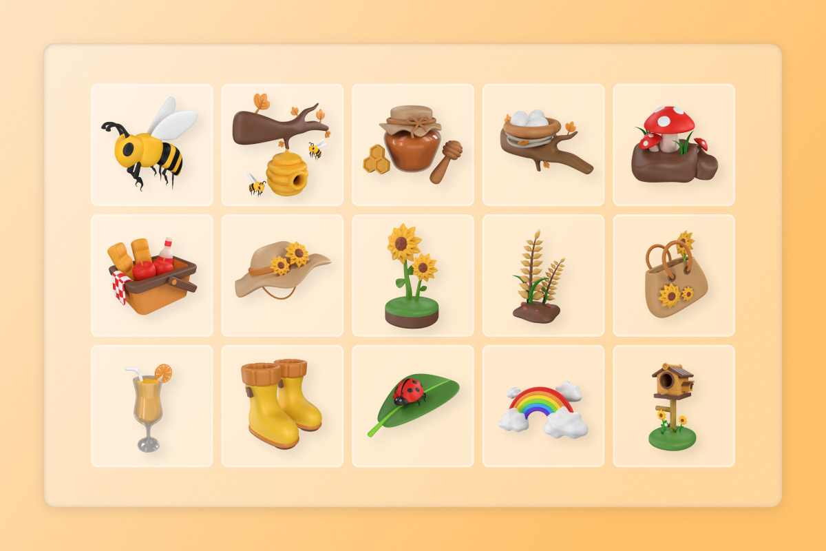 Spring Nature 3D Icon Pack, a Seasonal Illustration by twinstd (Photo 6 of 6)