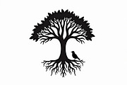 Tree Silhouette with Birds Bundle, an Illustration by Designs_River (Thumbnail 4 of 9)