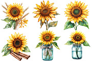 Autumn Sunflowers Clipart, an Illustration by Designworld (Thumbnail 2 of 6)