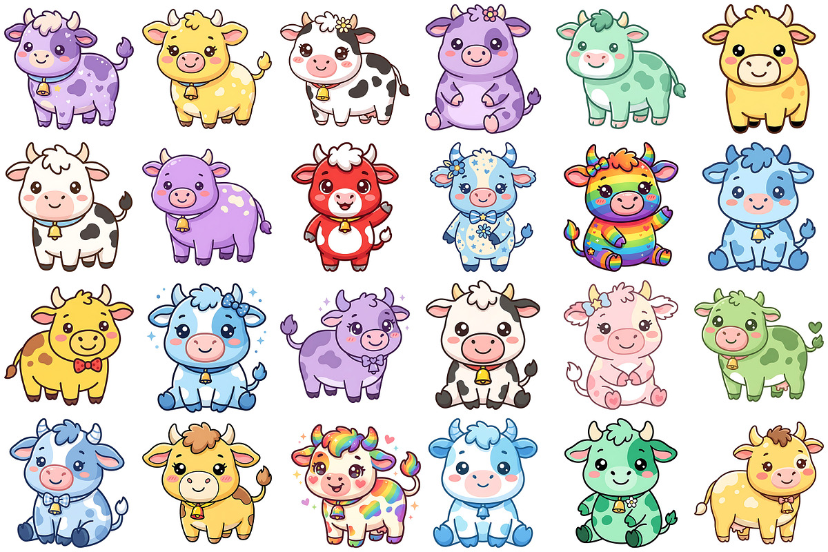 Cute Cow Clipart, an Animal Illustration by Forhadx5 (Photo 3 of 8)