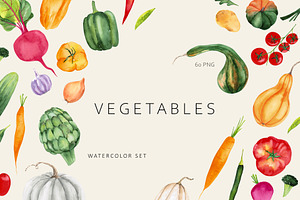Watercolor vegetables